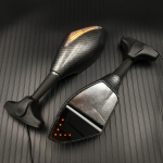 1 paar mootorratta musta LED-suunatulede tahavaatepeegleid Honda Suzuki Kawasaki Yamaha Ducati BMW t&auml;navat&otilde;ukerataste jaoks must