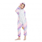 Flanell-salongi kombinesoon eksklusiivse loomam&uuml;tsiga, erksav&auml;rviline pidžaama, pikkade varrukatega, t&auml;hemustriga multifilmi stiilis laste igap&auml;evane kandmine S