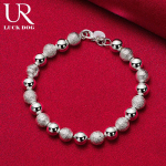 925 h&otilde;bedane j&auml;&auml;tunud sile, vahelduv helmestega k&auml;ev&otilde;ru Moodsad pulmaehted 20CM