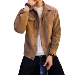 S&uuml;gistalvine kaubamantel, pikkade varrukatega &uuml;hev&auml;rviline taskutega seemisnahast jope M khaki