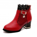 Naiste naiste saapad S&uuml;gis-talv Vintage nahast pitsist l&uuml;hikesed saapad Kingad 35 must