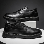 S&uuml;gise varajase talve kingad Meeste jalatsid Mood Lahedad noormehed Brogue kingad Brand Meeste jalatsid Pure Black D123 6.5