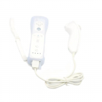 Wii Remote + Nunchuk - Motion Plus int&eacute;gr&eacute; pour Nintendo Wii + Housse Protection blanc
