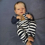 Imearmas 46 cm Reborn Baby mudilane nukk ELIJAH Pehme puutega riidest kehasimulatsioon vasts&uuml;ndinud nukk istutatud juustega Vasts&uuml;ndinud nukk &uuml;le 3-aastasele lapsele cloth body