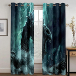 &Ouml;&ouml; Hirmu Zombi Hunt P&uuml;&uuml;ton Karu Kuu K&otilde;rge Varjutusega Kardin Magamistuba Elutuba Hotell Akna Kaunistus Blackout 2 Paneeli W55 X H120cm X 2&HOOK