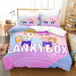 Lankybox Foxy Boxy Voodipesukomplektid &Uuml;hekohaline Kaksik T&auml;issuuruses Kuninganna Kuningas Suurus Voodipesu Laste T&uuml;drukute Magamistoa Dekoratsioon Multifilm Tekikotikomplekt Kingitus EU Single 135x200cm