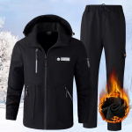 Meeste komplekt Talvine veekindel v&auml;likomplekt Suure suurusega komplekt Soe jope + Soojad p&uuml;ksid 2-osaline komplekt XS