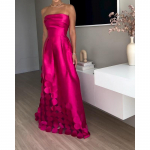 Disain Sense Patchwork &uuml;mmargune satiin satiin seksikas &otilde;lapaelteta k&otilde;rge v&ouml;&ouml;kohaga &otilde;htukleit S roosa punane v&auml;rv