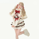 Talv Kevad Kawaii Lolita Kleidikomplektid Naised Vibu Kapuutsiga Sall L&uuml;hikesed Jakid Ruuduline Lapit&ouml;&ouml; Minikleidid J&otilde;ulud Uus Aasta &Uuml;likond XL