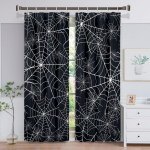 Multikas &auml;mblik must v&otilde;rk Laste Halloweeni akna kardinad Laste magamistuba elutuba vannituba k&ouml;&ouml;k uks esik kodu kaunistus W50 X H130(CM)X2&Grommet Top red