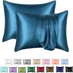 2 tk satiinist padjap&uuml;&uuml;r, pehme ja sile tekstuur, satiinist &uuml;hev&auml;rvilised &uuml;mbrikupadjap&uuml;&uuml;rid, v&auml;hendavad juuste katkemist ja v&auml;ldivad kortse 51*66cm sinine