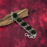 Moldaviidi k&auml;ev&otilde;ru, 925 prooviga t&auml;issterlingh&otilde;bedast ehted, Kivist k&auml;ev&otilde;ru, Kingitus talle, K&auml;sit&ouml;&ouml;na valminud &otilde;rn ehtekomplekt Adjustable With 8 Inches roheline