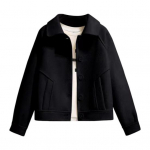 Lady Fall talvevillane mantel k&uuml;ljetaskutega Kapuutsiga &uuml;herealine lahtine pleed XL must