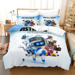 Uus Mood 3D Tr&uuml;kk ASTRO BOT Voodipesukomplekt Multikas Anime kolmeosaline komplekt T&auml;iskasvanu Laps Magamistuba Tekikoti Komplektid Kodutekstiilid EU Single 135x200cm gray