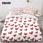 Punane Armastuse S&uuml;dame Tekikott Luksuslik Romantiline Teema Voodipesukomplekt Paarile S&otilde;brap&auml;eva Kingitused S&otilde;brannale Magamistoa Kaunistus 70x133cm 2pcs gray