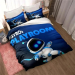Astro Bot Armas multikas Voodipesukomplekt Tekikomplekt &Uuml;hekohaline Kahekohaline Voodi King Size Voodikomplekt T&auml;iskasvanud poisid Magamistuba Tekikott Padjap&uuml;&uuml;r EU Single 135x200cm