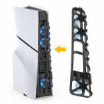 &Uuml;lemine jahutusventilaator PS5 &otilde;hukese konsooli jaoks koos RGB LED-valgusega m&auml;nguradiaatoriga &Uuml;lemine tolmukindel soojuse hajutamise ventilaator Sony PS5 Slim jaoks