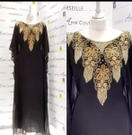 Pikk &otilde;htukleit Islami Dubai Stiilne Abaya Farasha Maroko Kaftan K&auml;sit&ouml;&ouml; 3XL must