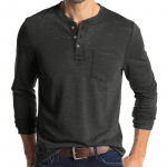 Retro meeste &otilde;ues avar s&uuml;giskapsas vabaaja pikkade varrukatega Henley kraega top s&auml;rk kardigan M valge