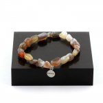 Pierres et Min&eacute;raux. Bracelet Agate du Bostwana. Taille Personnalisable. Fabriqu&eacute; en France.