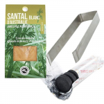 R&eacute;sine de Santal blanc &agrave; br&ucirc;ler + pince et rouleau de charbons