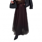 Naiste t&uuml;llseelikud k&otilde;rge v&ouml;&ouml;kohaga midi seelik must v&otilde;rk voolav peokleit pikk t&uuml;tuseelik pulmapeoks kokteiliks balliks S kohv