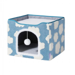 Siseruumis Kassivoodi Maja - Suur Kassikoobas Lemmikloomale Riippuva Palliga, Kokkupandav Kass, 16.5x16.5x13 tolli, Hubane Pilvesinine One Size taevasinine v&auml;rv