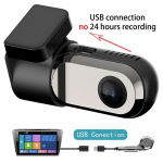 WiFi 1080P HD Autokaamera Salvesti Android Dashcam Must kast ADAS &Ouml;ine n&auml;gemine Korduvsalvestus Juhi videosalvesti Rakenduse juhtimine 【USB】No Card must