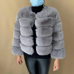 Naaritsa mantlid Naiste kunstkarusnaha mantel Talvine kohev l&uuml;hike mantel Kunstkarusnahast jope Daami karvane mood Luksuslik O-kaelusega pikkade varrukatega kardigantopsid High Street jakk 4XL