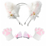 1 komplekt Armsad kassi k&otilde;rvad, juuksed, k&uuml;&uuml;nised, kindad, t&uuml;drukud, anime, cosplay, kost&uuml;&uuml;m, pl&uuml;&uuml;s, kassi karusnahk, k&otilde;rvad, juuksepael &ouml;&ouml;peoklubi peapaelad