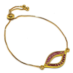 Pink Rubillite Handmade 925 Sterling Silver Bracelet 7-8 y4r99