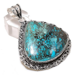 Natural Tibetan Turquoise 925 Sterling Silver Jewelry Pendant 2.36 l1u81