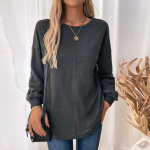 S&uuml;gisene naiste &uuml;mara kaelusega pikkade varrukatega pullover S must