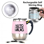 Uus automaatne isesegav magnetkruus Creative Lazy Smart Mixer Thermal Cup roostevabast terasest kohvipiima segamistopsi segisti 400ml roosa