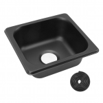 Valamu 175 X 160 X 70mm RV Valamu 304 Roostevaba Teras Must Elektrol&uuml;&uuml;ditud &Uuml;leval paigaldatav Valamu Paadi jaoks RV Matkaauto RV Valamu must