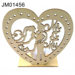 Puidust s&uuml;damekujuline hoidik DIY Mrs. Mrs. K&uuml;&uuml;nlajalg Pulmapeotarbed JM01456