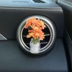Mini auto &otilde;hu v&auml;ljalaskeava kaunistused Babysbreath jasmiini vaas klaasist mikromaastiku sisekonsool Orange Daisy