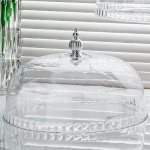 Koogialuse kate, toidukuppel, tolmukindel &uuml;lemise k&auml;epidemega kaane kondiitritoodete vitriin peo jaoks 19.5cm