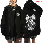 Moodne unisex s&uuml;gis- ja talvemantel &uuml;leloomuliku tr&uuml;kiga lukuga kapuutsiga pusa, vabaaja pikkade varrukatega top, naiste meeste Harajuku lukuga spordir&otilde;ivad M