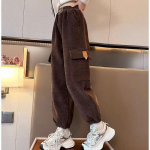 T&uuml;drukute lahtised korduroist tunked - kevad/s&uuml;gis Jaapani stiilis lohakad p&uuml;ksid 130cm kohv/pruun