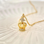 Kerge Luksus Kuninganna Stiilis Kroon Kaelakee Uus Nelileheline Ristik &Otilde;ie Rangluukett Trend