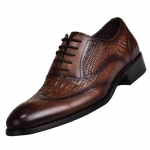 Meeste vabaajajalatsid Brock Oxford retro krokodillinahast meeste pidulik kevad ja s&uuml;gis uus 2024. aastaks 41 pruun