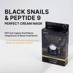 Farm Stay Black Snail & Peptide 9 Perfect Cream Mask 10ea+RANDOM GIFT