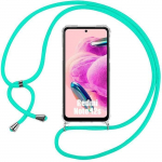 Coque cordon pour xiaomi redmi note 12s (pas pour note 12) - protection antichoc + cordon turquoise