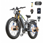 BURCHDA RX80pro Dual Motor AWD ElectricMountain BikeforAdults,26 inch 4.0Fatbike, 48V,20AH ,2500W Oil Dual Brake,Dual Shock Absorption Electric Bike 26*4.0