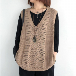 Naiste Vest, varrukateta sviiter V-kaelusega, kootud, plusssuuruses L