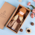 Kunstnik Originaal Waldorfnukk Kawaii T&auml;idisega Multikas Palus T&auml;idisega Nukk Armas Pehme K&auml;sit&ouml;&ouml;na Valmistatud Nukk M&auml;nguasi Lastekingitus brown