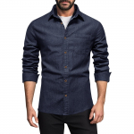 Meeste suvine &uuml;hev&auml;rviline rev&auml;&auml;riga pikkade varrukatega s&auml;rk meeste vabaaja moes pikkade varrukatega s&auml;rk XL tumesinine