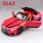 Uus 1:22 Benz SL63 Mudel M&auml;nguauto Sulamist Valatud Valgus Heli Tagasit&otilde;mbamine Uksed Avanevad Kabriolett Sportautode Mudelite Kollektsioon Kingitused punane