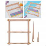 Wooden Weaving Loom Kit with Crochet Needle 24x 28 cm Tapestry Knitting Tools for DIY